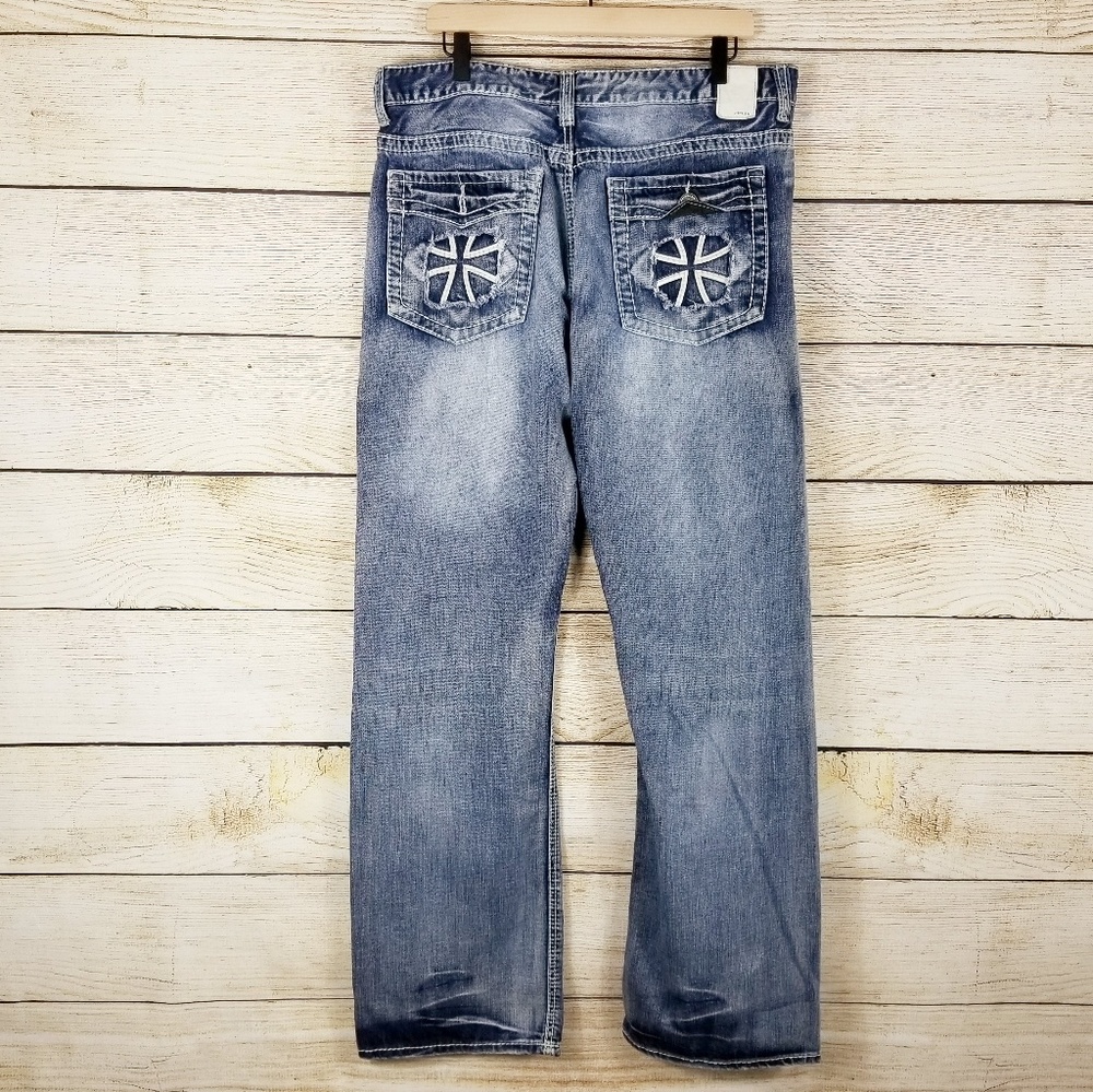 HELIX relaxed bootcut jeans cross flap 36x34 - Picture 3 of 7